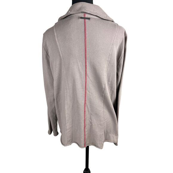 QVC Peace Love World French Terry Blazer Back Stitch Detail MUSHROOM NWT SIZE L - Picture 4 of 7